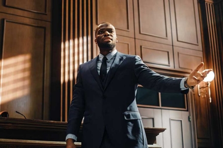 lawyer in a courtroom